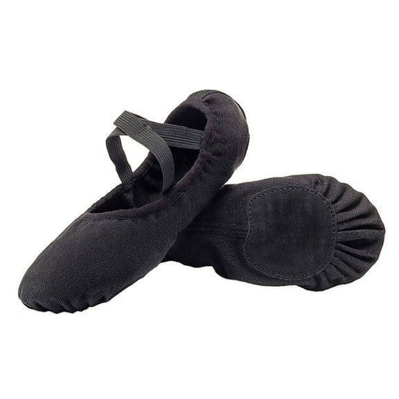 1 Pair of Elastic Dancing Shoes Dance Footwear Female Ballet Shoes (Black)