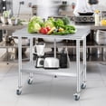 thumbnail image 3 of Table de Préparation en Acier Inoxydable 60x24 Pouces avec Dosseret et Roues Verrouillables, Table de Travail Commerciale Robuste 660 Lb avec Tablette Inférieure Ajustable, Îlot de Cuisine NSF pour Restaurant et Maison, 30 36 48 60 Pouces, 3 of 8