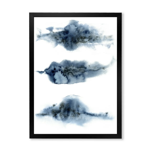 Designart 'Abstract Of Clouds Dark Blue Colored V' Modern Framed Art Print