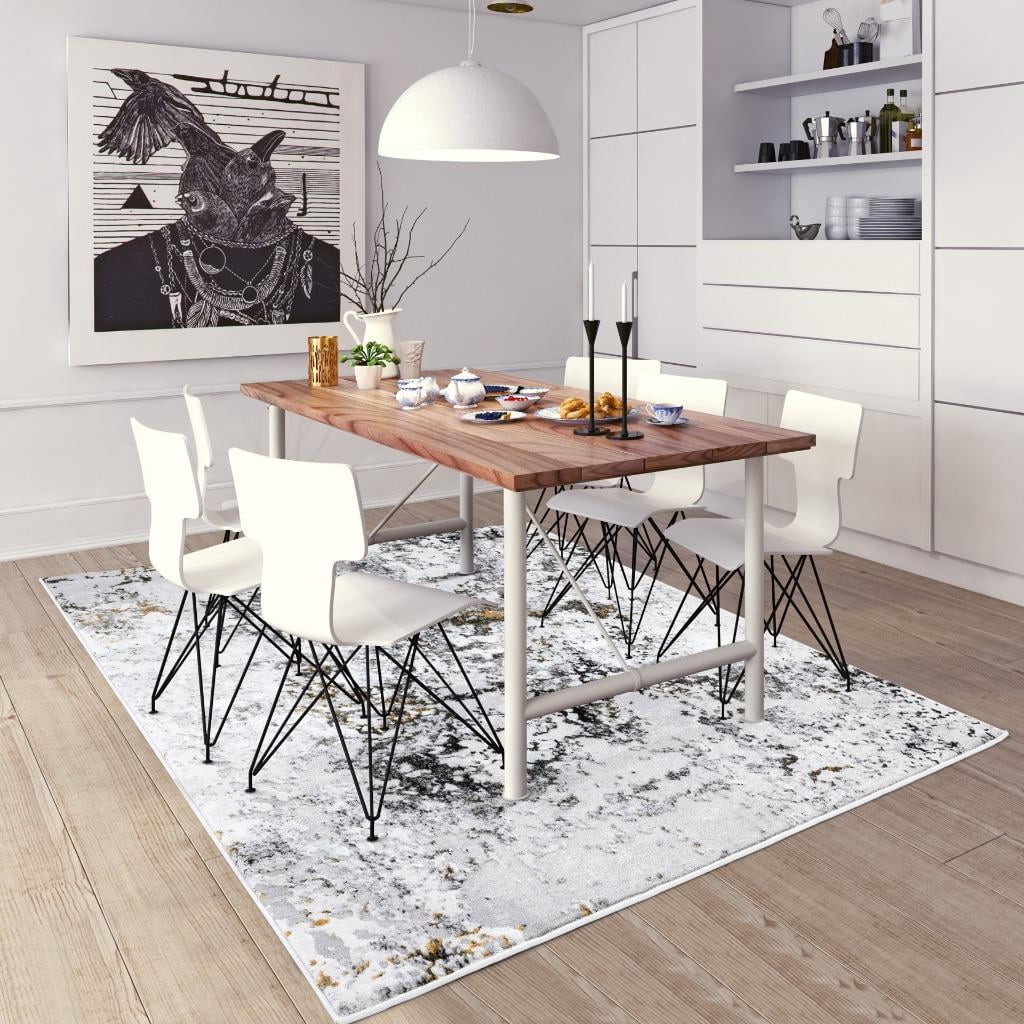 Luxe Weavers Modern Abstract Design Anthracite 8x10 Area Rug for Bedroom or Living Room
