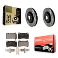 thumbnail image 1 of Transit Auto Front Coated Drilled Slotted Disc Brake Rotors and Semi-Metallic Pads Kit for Car 2017-2020 Honda Civic Type R KDF-101040, 1 of 11
