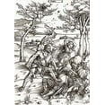 thumbnail image 2 of Durer, Albrecht 18x24 Black Ornate Wood Framed with Double Matting Museum Art Print Titled - Hercules, 2 of 4