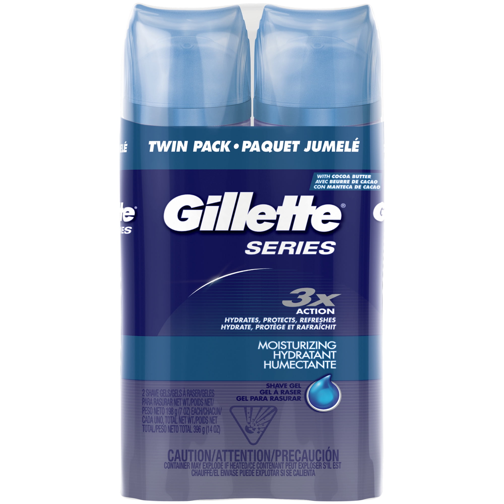 Gillette Series Mens Moisturizing Shave Gel, 14 oz, Twin Pack Walmart