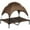 Coffee, variant on PawHut Elevated Cooling Pet Bed Portable Raised Dog Cot with Canopy, Blue