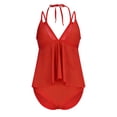 thumbnail image 4 of Fewfanhot Women Swimsuits Tummy Control Flowy Mesh Tops, High Waisted Bottoms 2 Piece Bathing Suits, 4 of 9