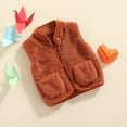 thumbnail image 2 of Faithtur Sleeveless Plush Vest, Solid Color V-neck Outerwear with Pockets, 2 of 9