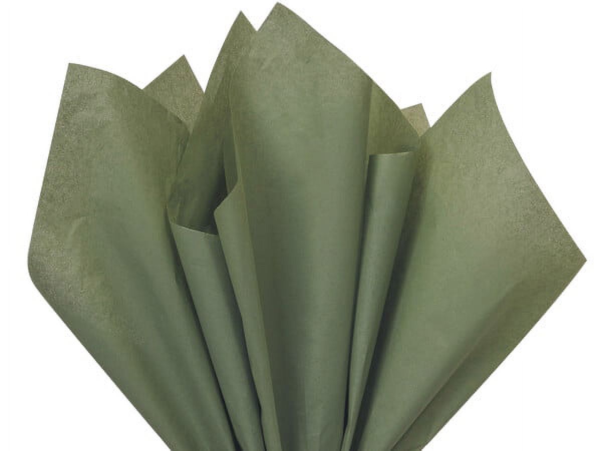 100 Sheets Tapestry Olive Green Gift Wrap Pom Pom Tissue Paper