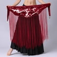 thumbnail image 6 of Umfun Women's Sequin Fringe Belly Dance Hip Scarf Skirt Elastic Waist Tassel Skirt Rave Festival Performance Costume Skirt, 6 of 8