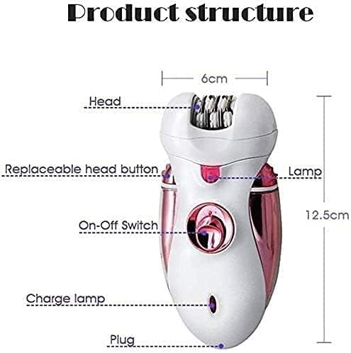 Hair Removal Epilator for Women Rechargeable Electric Razor Shaver, 4 in 1 Multi-Function Electric Razor, Dry & Wet Available