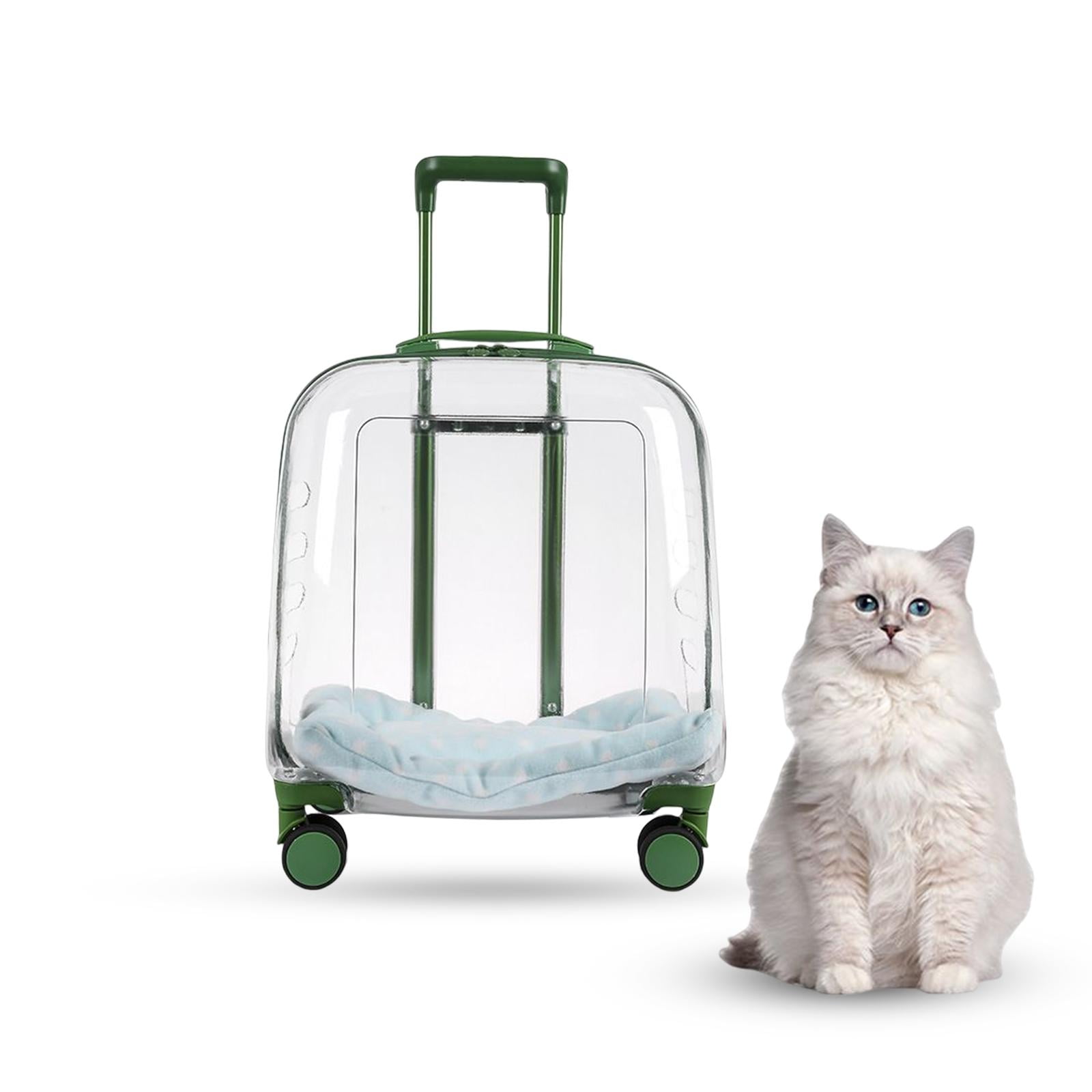 Beloving Durable Pet Trolley Case Cat Luggage Bag Double Zippers Backpack Luggage Handbag Fully Transparent Other 41cmx33cm