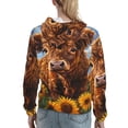 thumbnail image 7 of Honeii Cloud Sky Sunflower Cow Pattern Womens Oversized Hoodies Long Sleeve Sweatshirts Pullover Fall Outfits with Pocket-XX-Large, 7 of 7