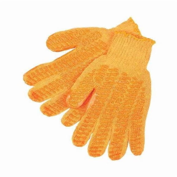 Mcr Safety Knit Gloves, Acrylic, Fish Net Palm, Orange, XL, 12 PK 9675XLM
