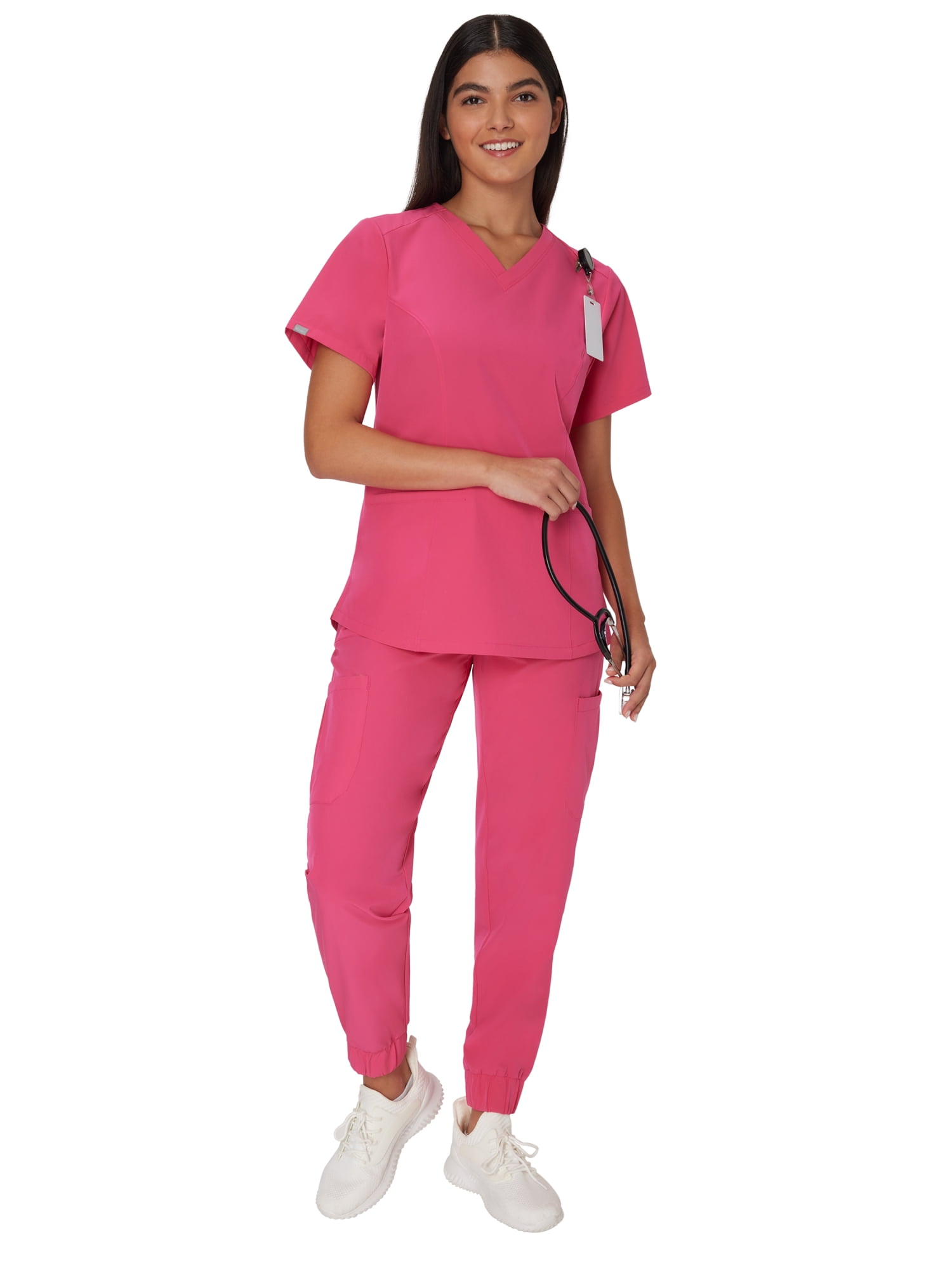Hanes Womens Scrubs V-Neck Scrub Top, Comfort Fit, 2 Pockets, Sizes XS-3XL