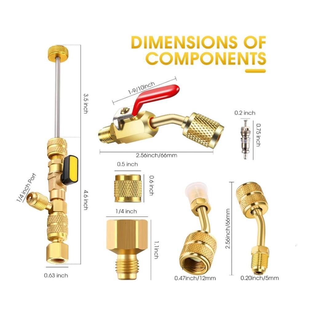 Strong HVAC Valves Core Remover Refrigerants Valves Core Tool set for R410A 32