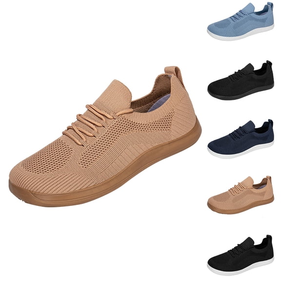 IAJDKMEK Running Sneakers - Men's Breathable Mesh Wide Toe Casual Walking Shoes with Lace Up and Flexible Sole for Outdoor Walking Comfort Daily Wear