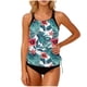 thumbnail image 2 of Traje de baño de 2 piezas para mujer, trajes de baño para mujer, bikini de top tipo jersey estampado y braguita, bikini suelto con cordón ajustable, conjunto de bikini de poliéster para mujer, 2 of 5