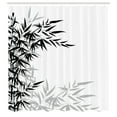 thumbnail image 3 of Ambesonne Asian Themed Shower Curtain, Monochrome Art Leaves, 69"Wx75"L, White and Black, 3 of 5