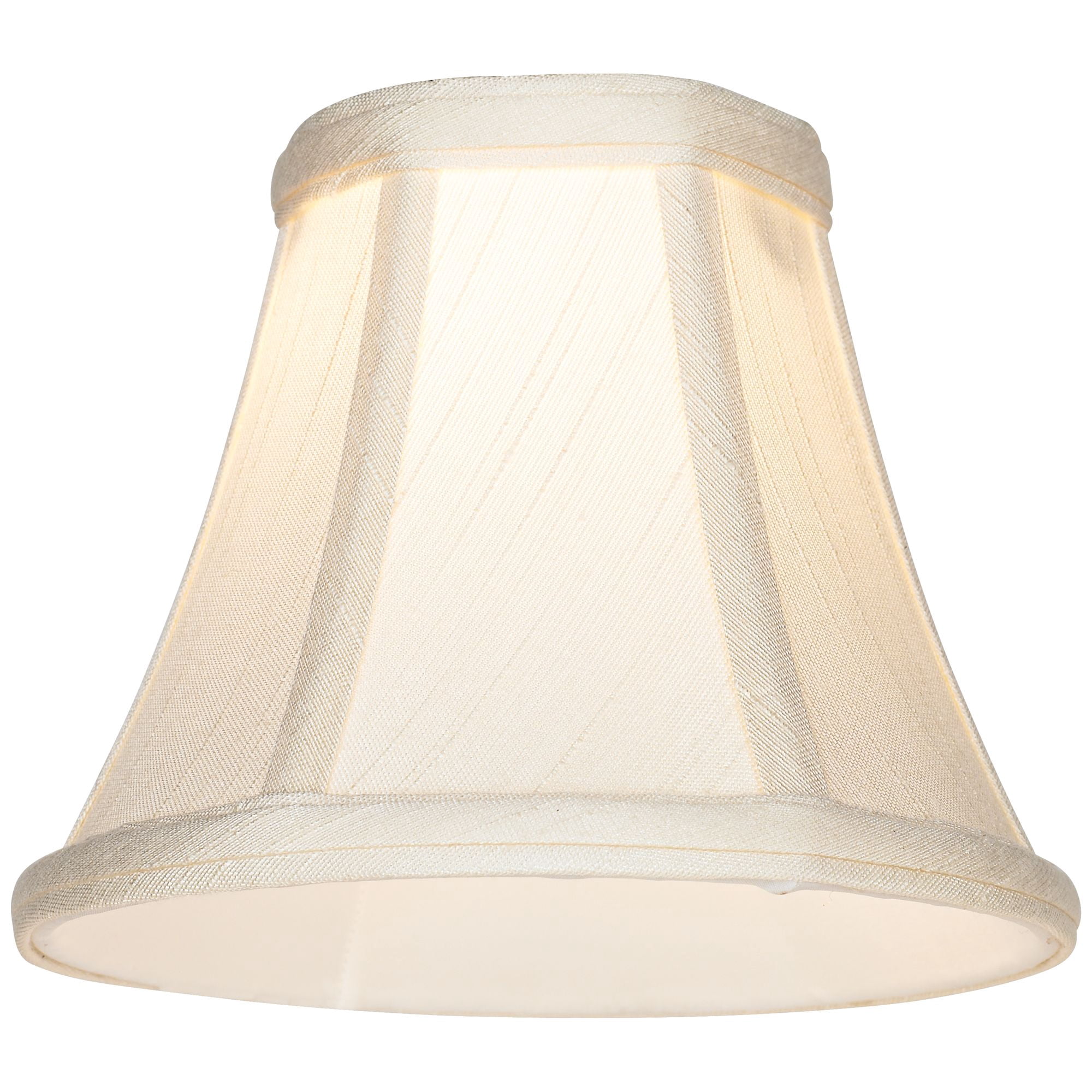 Imperial Shade Set of 8 Hardback Bell Lamp Shades Evaline Cream Small 3" Top x 6" Bottom x 5" High Candelabra Clip-On Fitting