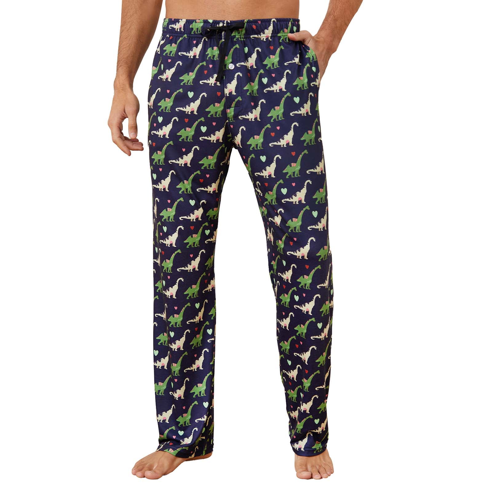 Vulcanodon Mens Lightweight Pajama Pants, Soft Pajama Pants for Men