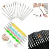 Glam Hobby 20pc Nail Art Manicure Pedicure Beauty Painting Polish Brush and Dotting Pen Tool Set for Natural, False, Acrylic and Gel Nails