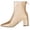 Gold, variant on RotHome Silver Boots for Women Pointed Toe Chunky Block Heel Short Ankle Booties Low Heeled Faux Leather Look Everyday Stylish Outfit
