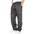 thumbnail image 1 of Men‘s Fitness Running Pants Lace Up Loose Waist Wide Foot Solid Color Pocket Loose Wool Sweatpants, 1 of 4