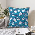 thumbnail image 4 of KLL Swan On The Pond Decorative Throw Pillow Covers Velvet Soft for Couch Sofa Bedroom Living Room Outdoor (No pillow core)- 16"x16", 4 of 5