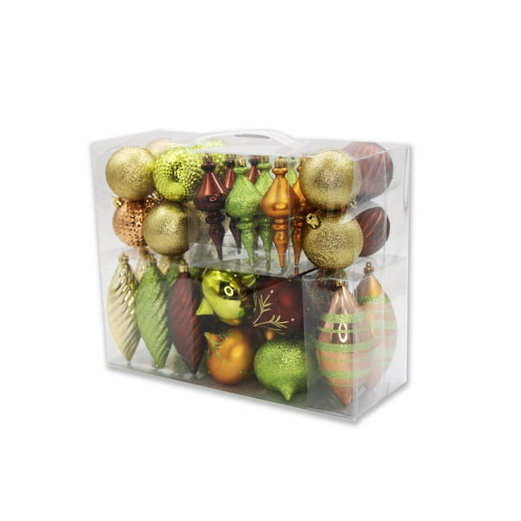 40 Pack Lime Green, Copper, Gold, Brown Assorted Ornaments