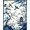 Blue Ivory, Pattern 14, variant on Design&I 8'x10' Washable Area Rug Extra Large Skid-Resistant Low Profile Chinoiserie Songbird Blossoms Scrolling Vine Border Decorative for Living Room, Family