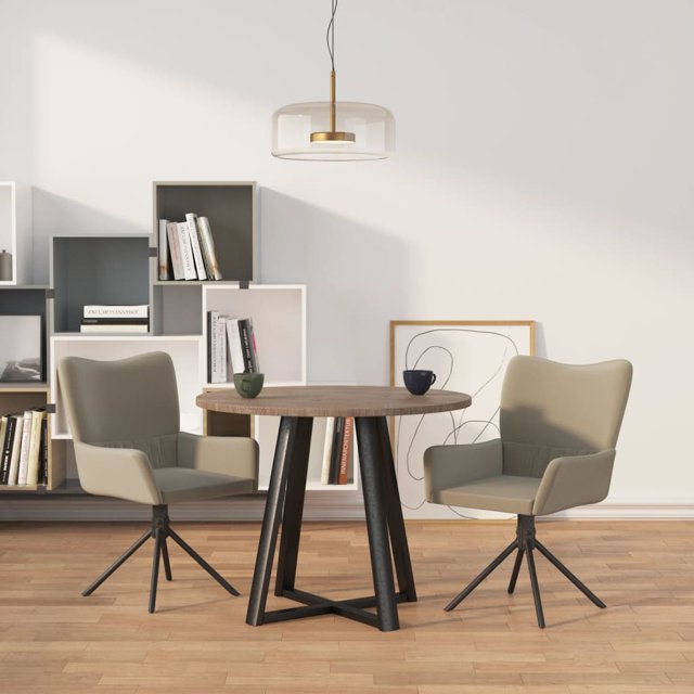vidaXL Chaises de Salle à Manger Pivotantes 2 Pcs Velours Gris Clair