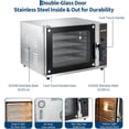 thumbnail image 5 of Commercial Countertop Convection Oven - 68L Electric Toaster Oven with Glass Door Wire Racks and Baking Trays - 120V, 5 of 7