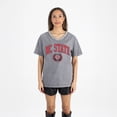 thumbnail image 4 of Women's Gameday Couture Gray NC State Wolfpack Iconic Edge Rhinestone V-Neck T-Shirt, 4 of 7