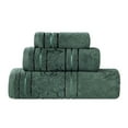 thumbnail image 2 of Superior Sadie Zero Twist Cotton Floral 3 Piece Towel Set, Forest Green, 2 of 11
