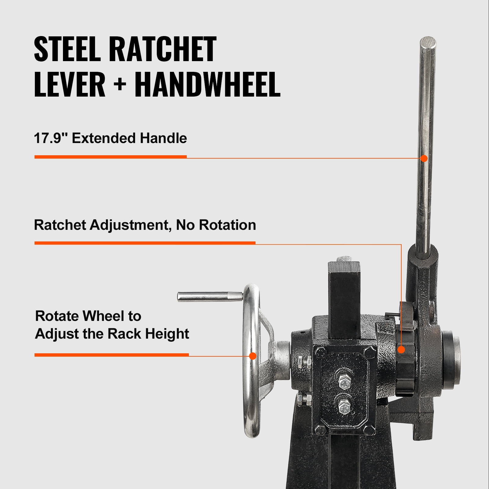SKYSHALO 3 Ton Ratchet Type Arbor Press, 12.2" Maximum Height Cast Iron Manual Desktop Punch Press, for Stamping, Bending, Stretching, Forming???Ratchet Leverage Arbor Press with Handwheel