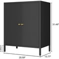 thumbnail image 6 of Small 2 Transparent Door Metal Storage Side Buffet Cabinet for Bed Room,Living Room,Entryway,Hallway,Home,Hotel,Office,Garage,Kitchen,1 Removable Shelf, 6 of 9