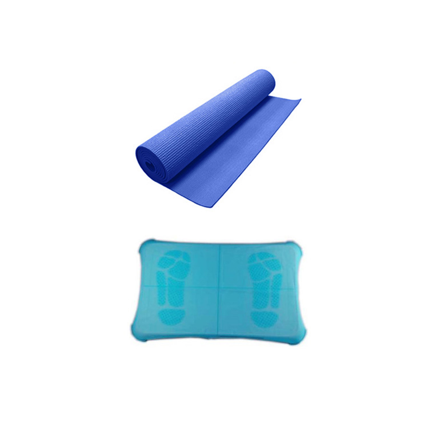 Yoga Mat and Silicone Case Combo for Wii Fit Blue