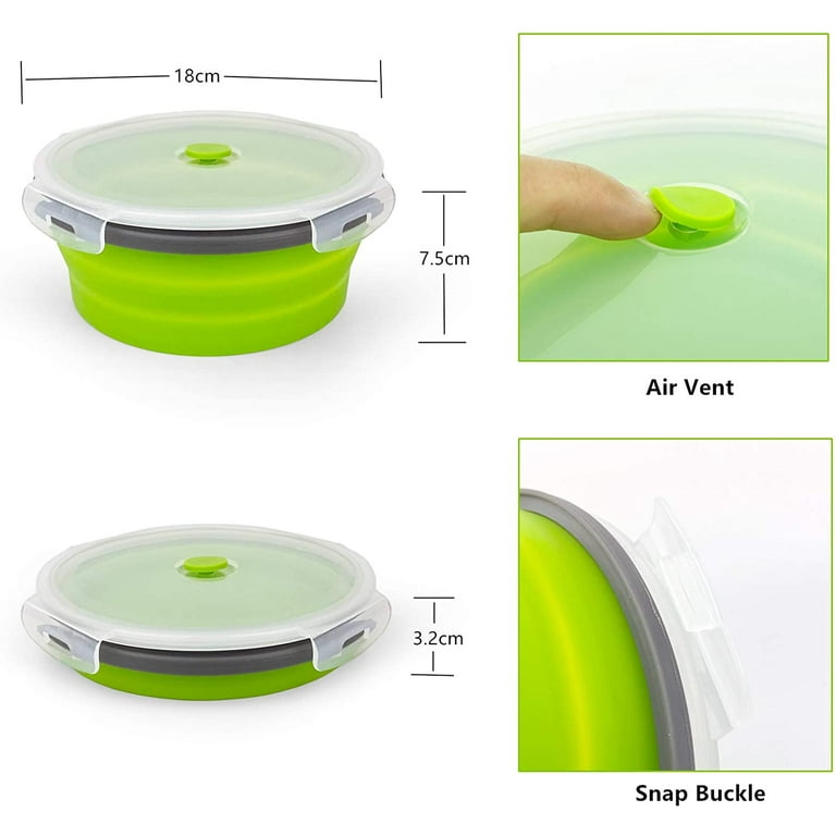 Dropship 3pcs/set Camping Bowl; Silicone Collapsible Bowl Lunch