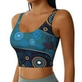 thumbnail image 2 of Fotbe Bohemian Turtle Pattern Womens' Sports Bra Longline Wirefree Padded with Medium Support Sports Moisture-Wicking Workou Vest,Tank Top-Medium, 2 of 7
