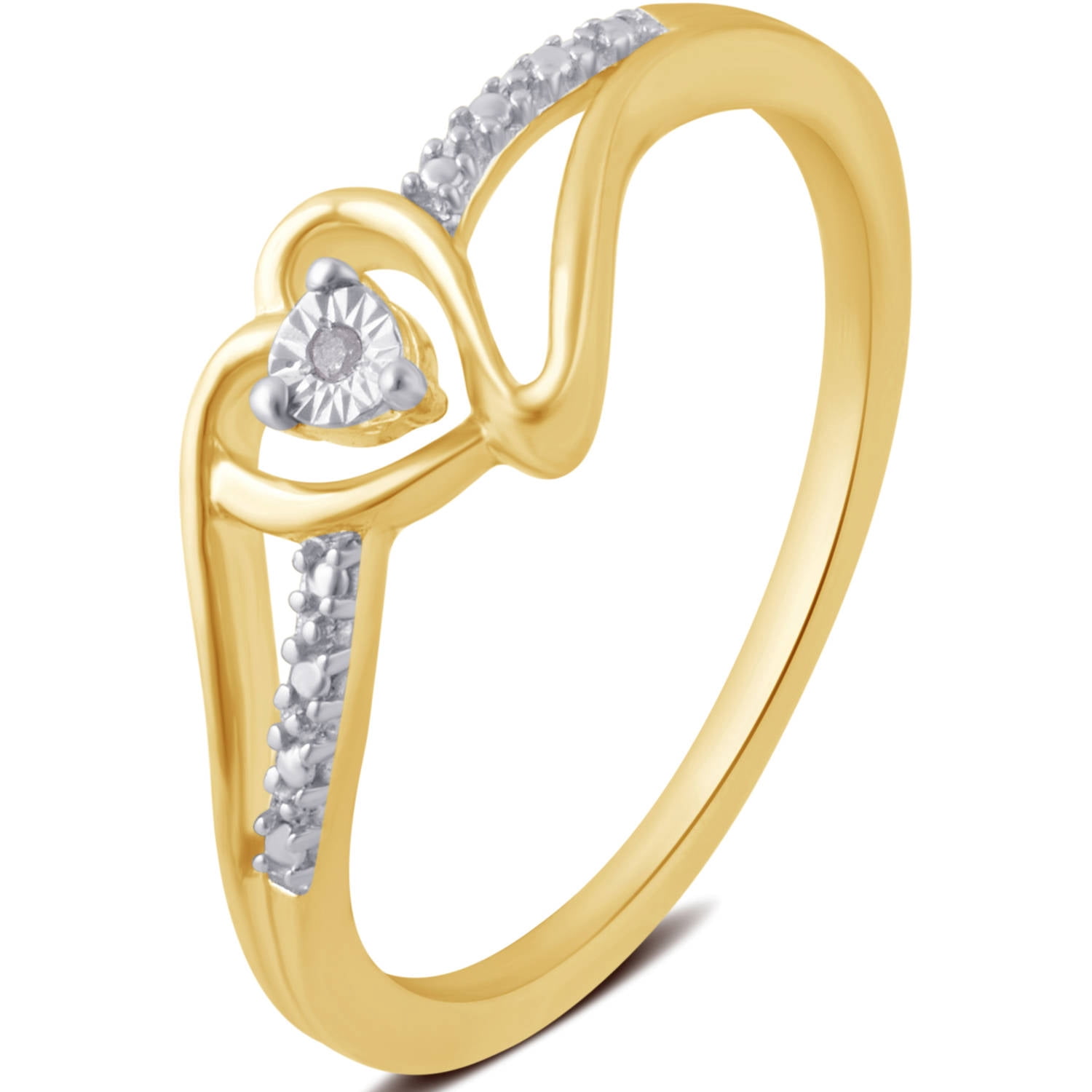 Diamond Accent Gold-Tone Heart Fashion Ring