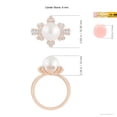 thumbnail image 5 of ANGARA South Sea Cultured Pearl Flower Ring with Diamonds in 14K Rose Gold for Women | June Birthstone, Birthday, Anniversary, Jewelry Gift for Women | Pearl Ring, 5 of 9