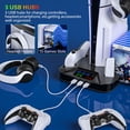 thumbnail image 5 of ZRZLMVP PS5/PS5 Pro/PS5 Slim Cooling Station with Controller Charging Station for PlayStation 5 Console Disc/Digital, PS5 Cooling Stand with Cooler Fan Accessories for PS5 Slim with 3 USB Hubs Black, 5 of 9