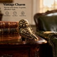 thumbnail image 2 of 3 Pcs Brass Owl Figurines, Cute Detailed Vintage Desktop Decor Statues, Long-lasting Collectible Home Office Ornaments, 0.8 in x 0.9 in / 2.1 x 2.3 cm, Miniature Art Craft Gifts, 2 of 8