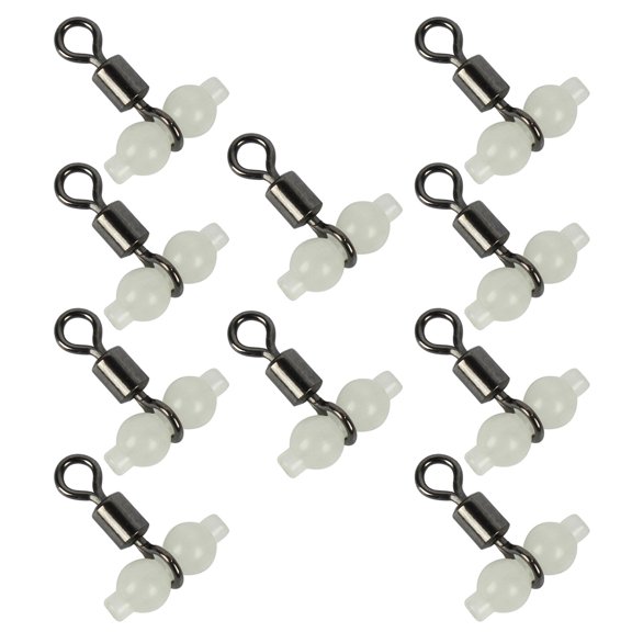 Fishing Swivels with Glow Beads Tackle for Saltwater Freshwater Fishing Swivels T-Shape Fishing Line Connectors