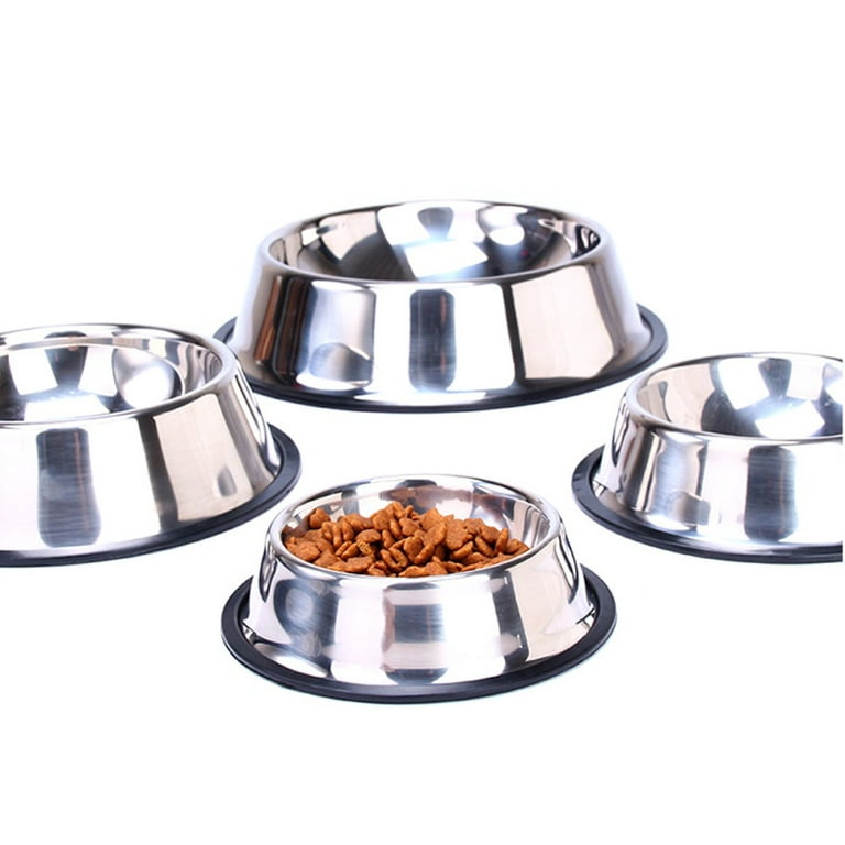 Brand Clearance! Pet Durable and Non-toxic Senior Bowl,Stainless Steel Dog  Bowl with Rubber Base for Small/Medium/Large Dogs,Pet Dog Pets Feeder Bowl
