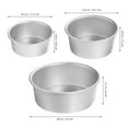thumbnail image 4 of 3pcs Round Cake Pans Aluminum Cake Baking Molds Wedding Cake Molds Cheese Cake Mold Pans, 4 of 6