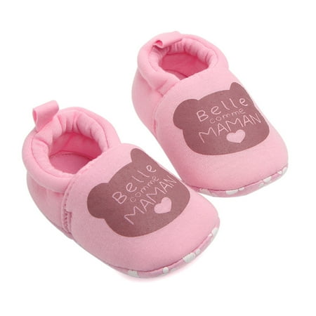 

GERsome Soft Adorable Baby Shoes Lovely Toddler First Walkers Baby Shoes Round Toe Flats Soft Slippers Shoes