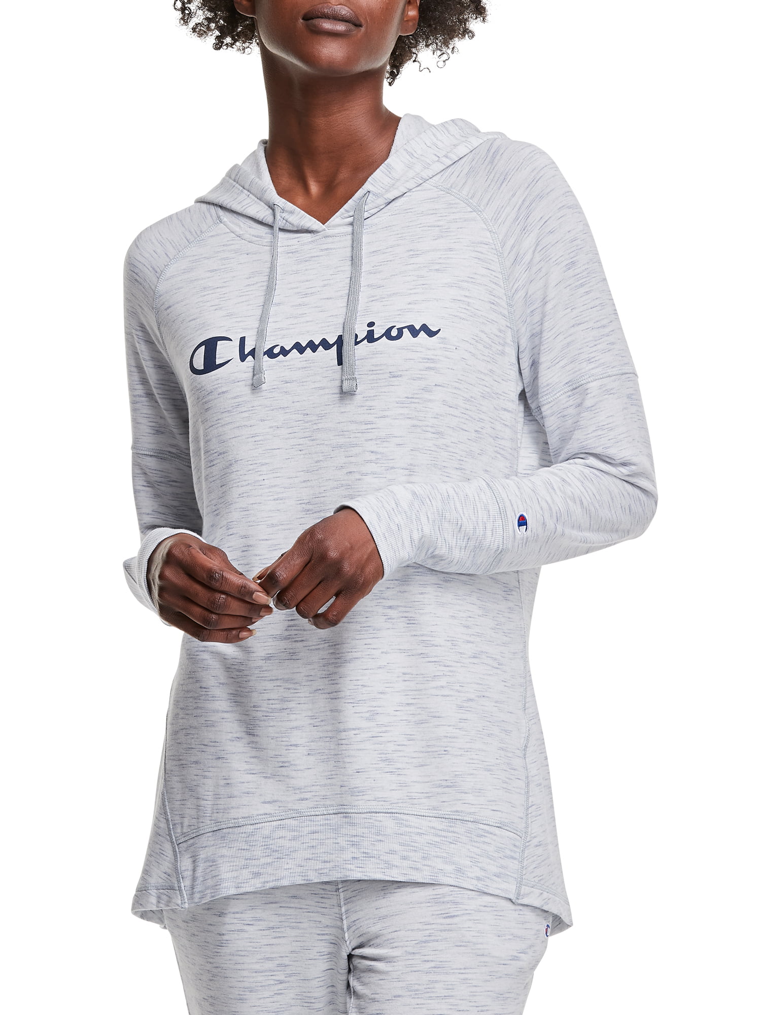 Champion Long Sleeve Stretchy Rayon, Polyester, Spandex Hoodie (Women's ...
