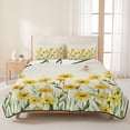 thumbnail image 3 of Queen Quilt Set 90''x96'', Yellow Spring Floral Lightweight Summer Bedspread Coverlet Set with 2 Pillow Shams, Pastoral Flowers Daisy Breathable All Season Quilt Bedding for Bedroom/Guest Room, 3 of 9