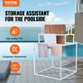 thumbnail image 2 of VEVOR Towel Rack 8-Bar Outdoor PVC Towel Holder for Poolside Spa Bathroom White, 2 of 9