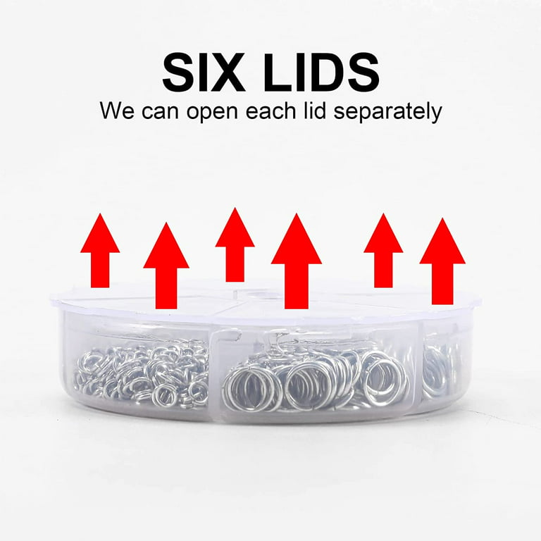 1390Pcs O Ring Connectors Metal Open Jump Rings Set 304 Stainless